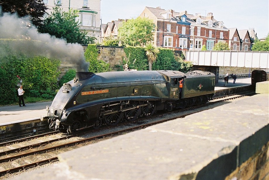 60009 Union of South Africa, backing onto the train for the return journey. Scarborough. Thursday 09/08/2007, 16:30hours approx.