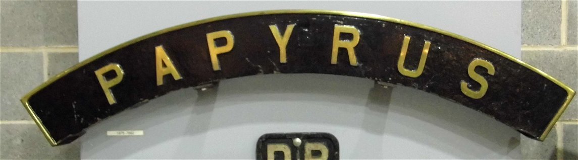 Papyrus nameplate for the record breaking A3 2750 which did 108 mph, Sat 28/12/2013. 