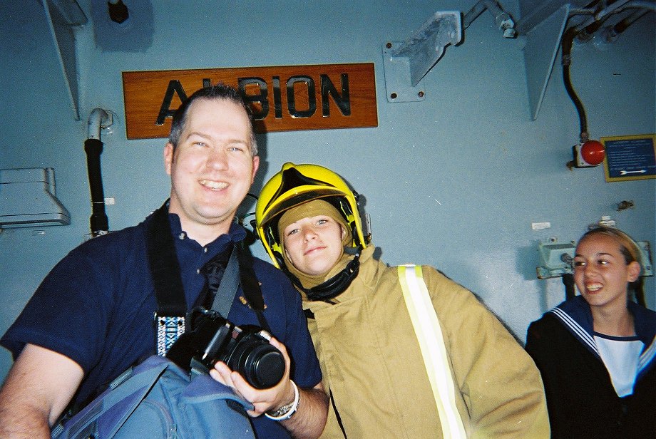 Webite author Ady and the Albionettes on H.M.S. Albion at Plymouth Navy Days 2006