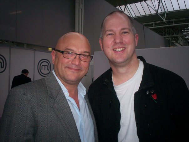 Ady with Masterchef judge Greg Wallace at London Olympia 2009.