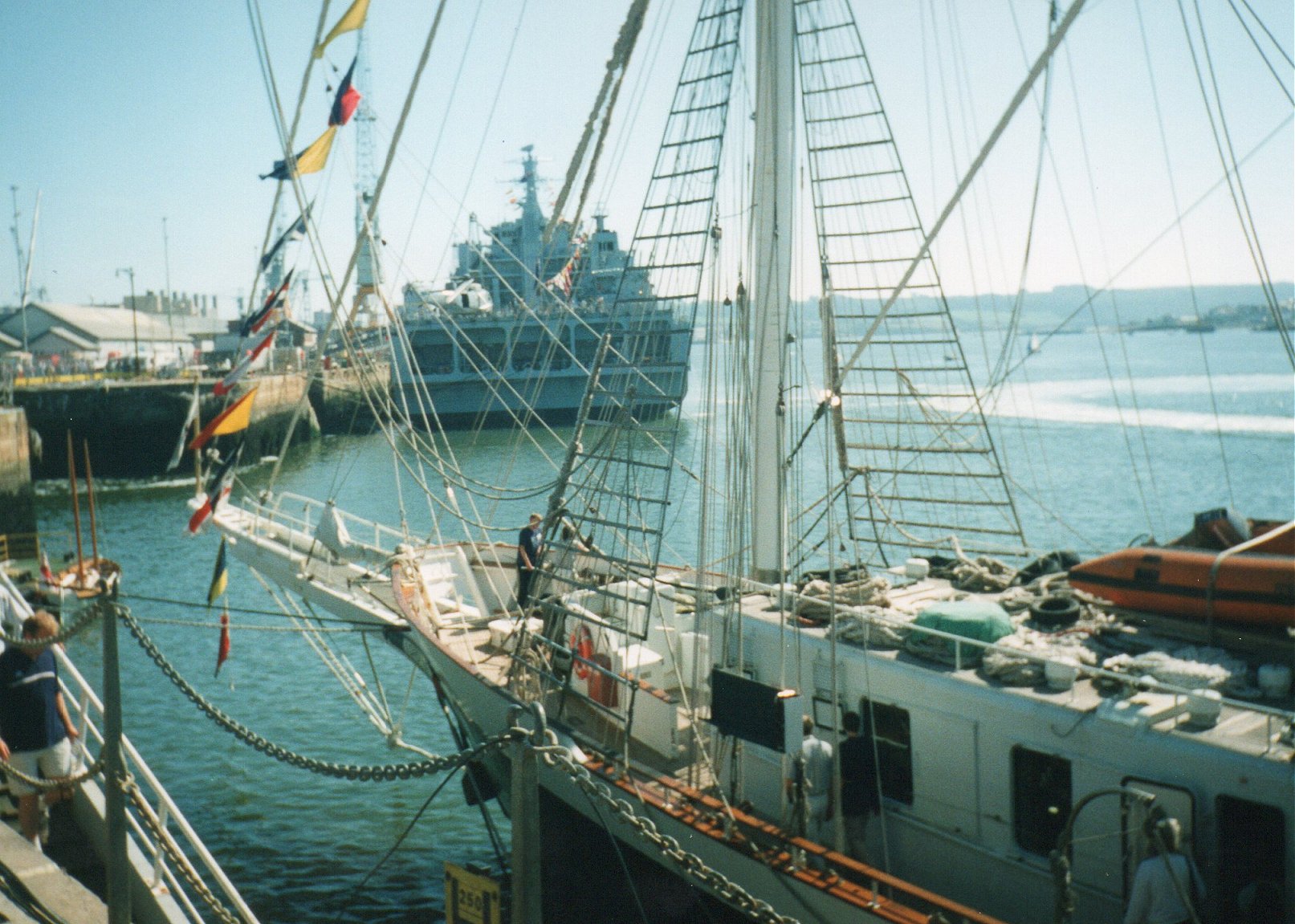 RFA Argus, primary casualty reception ship, Plymouth 1999.