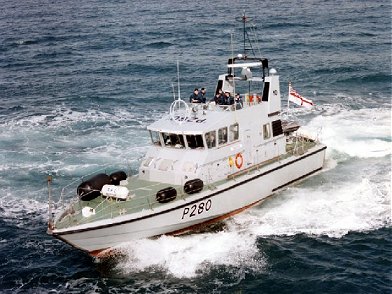 HMS Dasher, P280. Training vessel from the 21st Century Royal Navy.