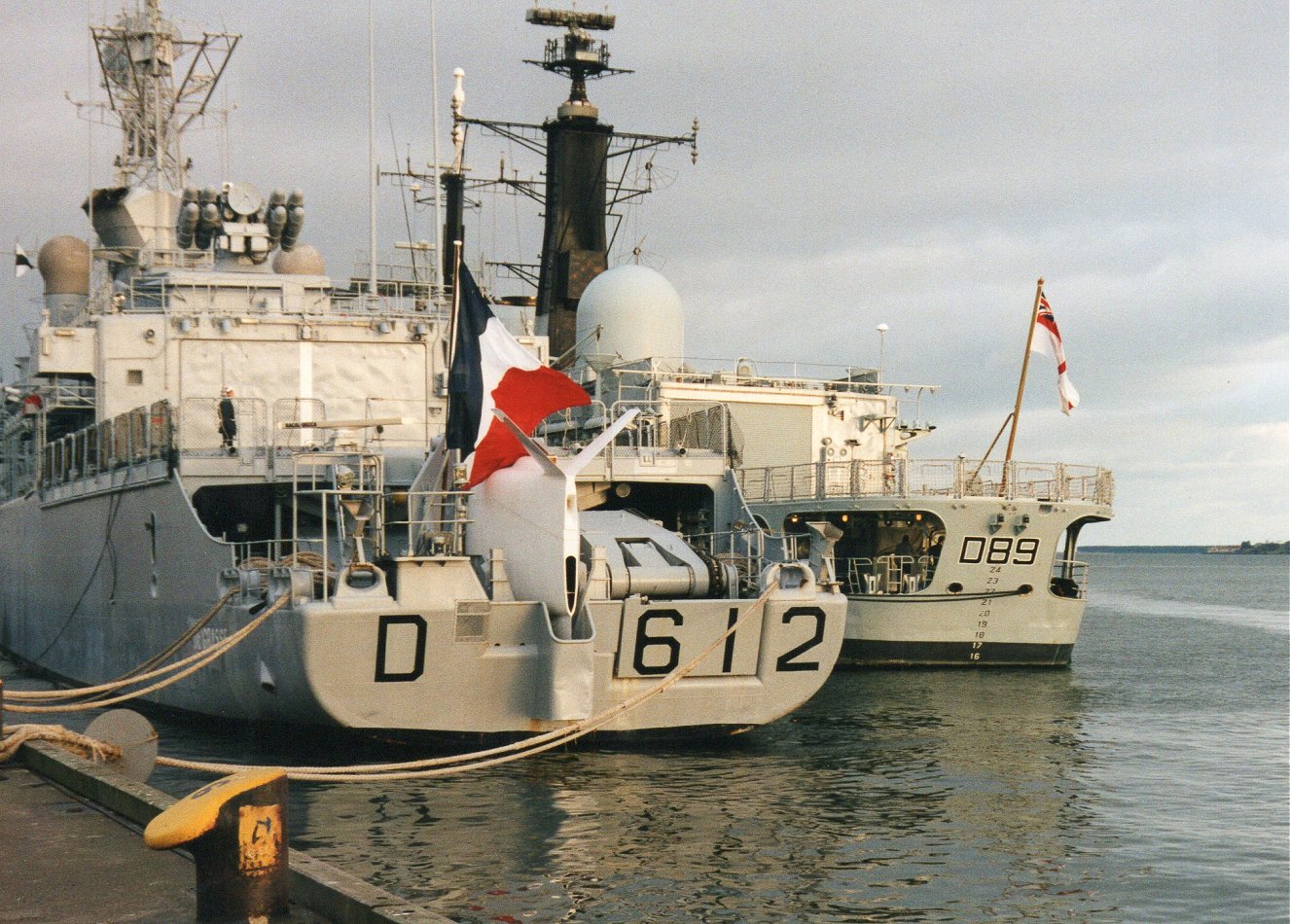 French destroyer De Grasse with Falklands veteran Type 42 HMS Exeter. 25.2.01.