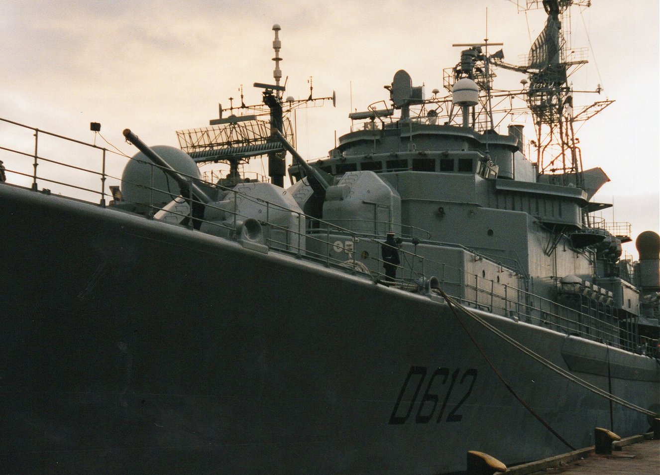 French destroyer De Grasse with Falklands veteran Type 42 HMS Exeter. 25.2.01.