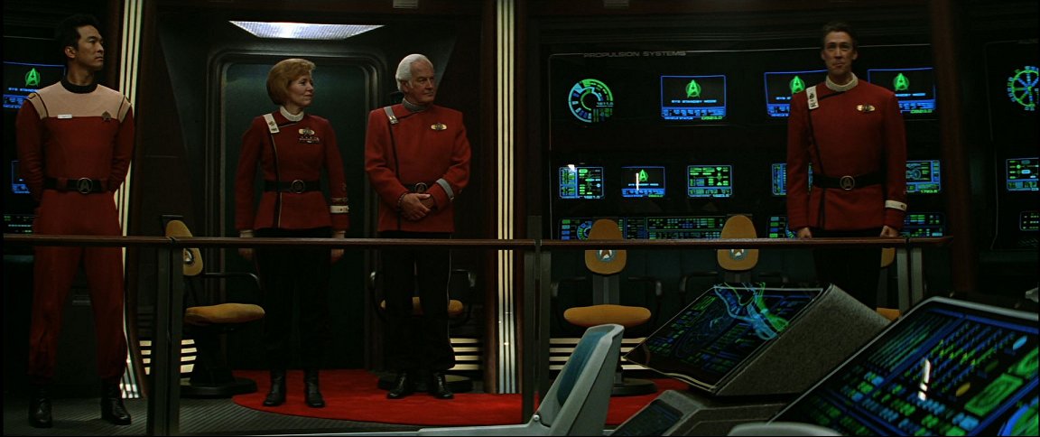 General bridge shot from the commissioning of the identical Enterprise-B, stardate 9715.5