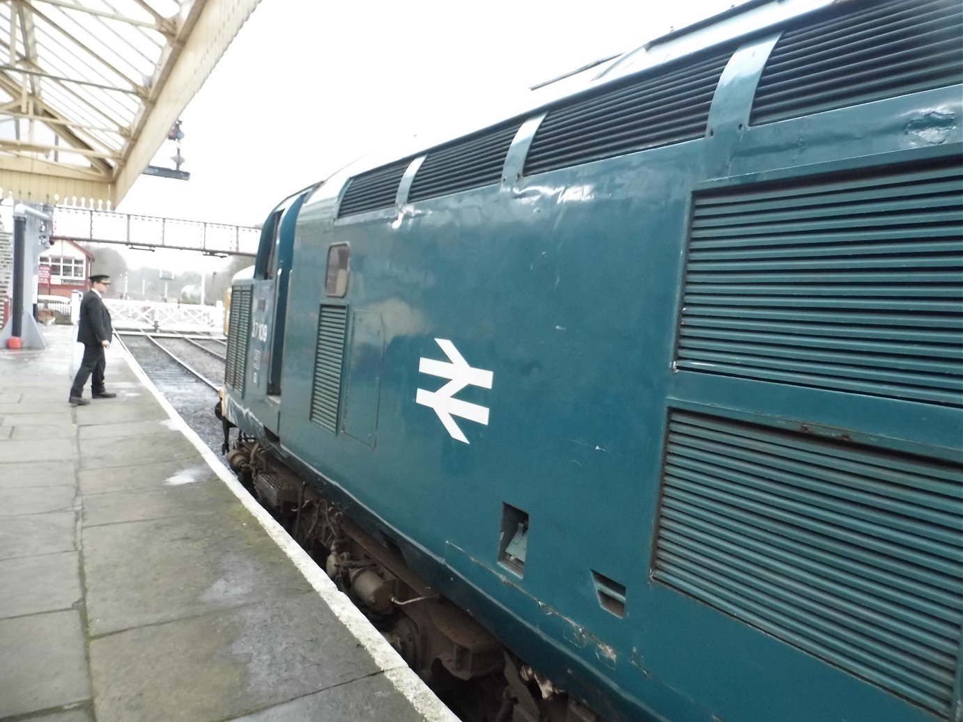 Smokebox number of 60008 Dwight D. Eisenhower, Sat 28/12/2013. 