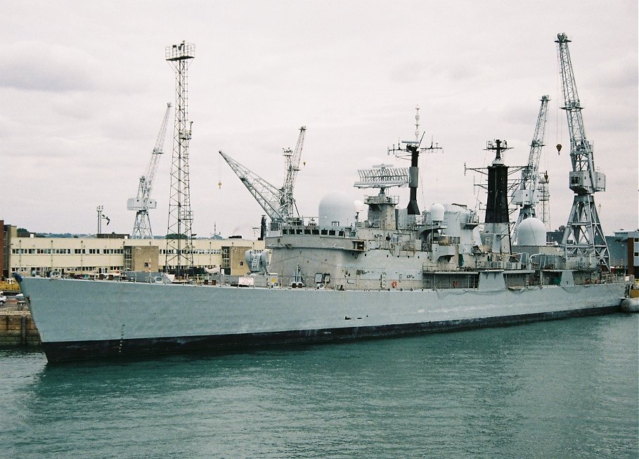 Decommissioned Type 42 destroyer HMS Exeter, Portsmouth 2010.