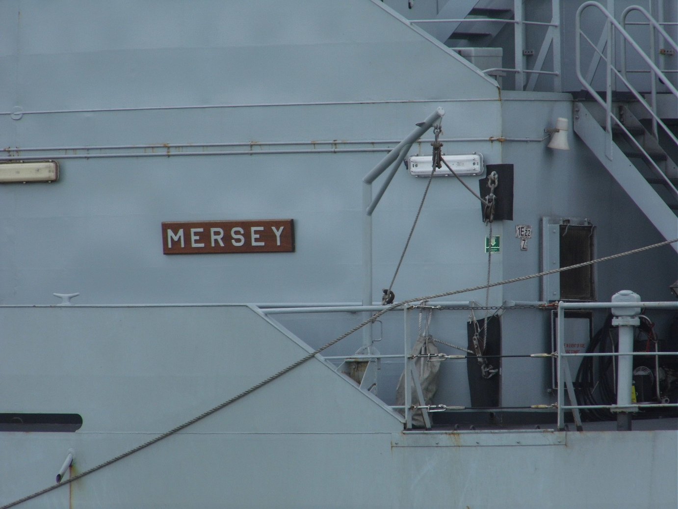 River class offshore patrol vessel H.M.S. Mersey at Portsmouth Naval Base 23 April 2019