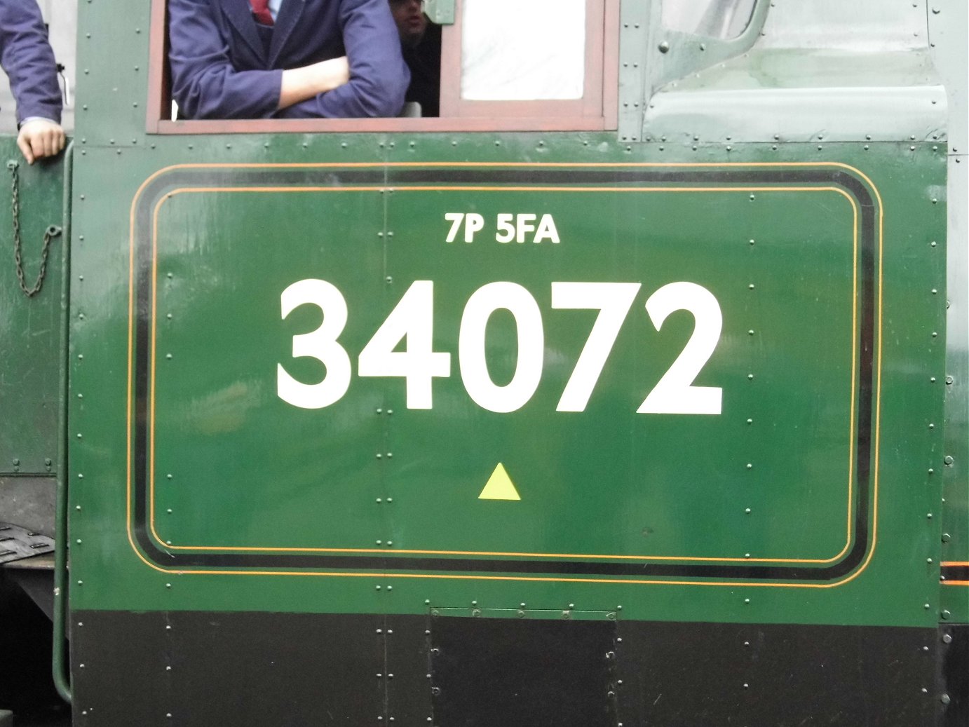 Nameplate of SR Battle of Britain 34109, Sat 28/12/2013.