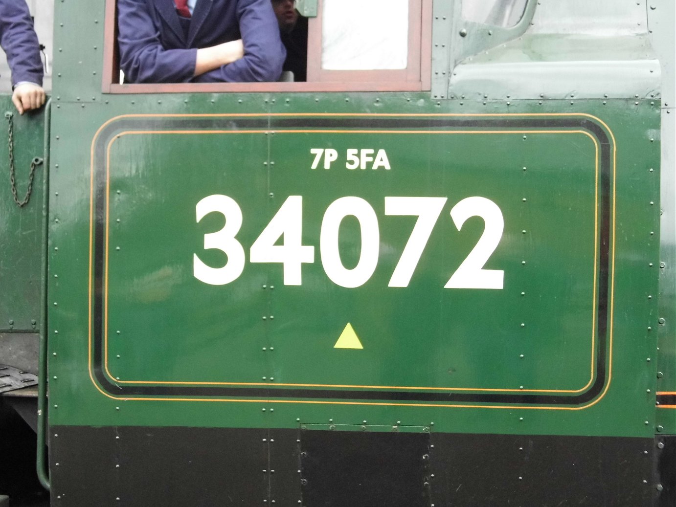 Nameplate of SR Battle of Britain 34109, Sat 28/12/2013. 