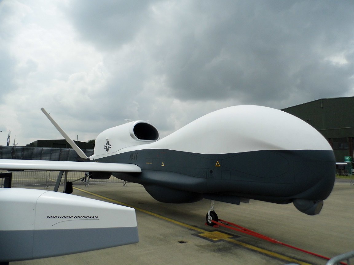 US Navy RQ-4 Global Hawk UAV - or RPAV over here, RAF Waddington July 6th 2014.