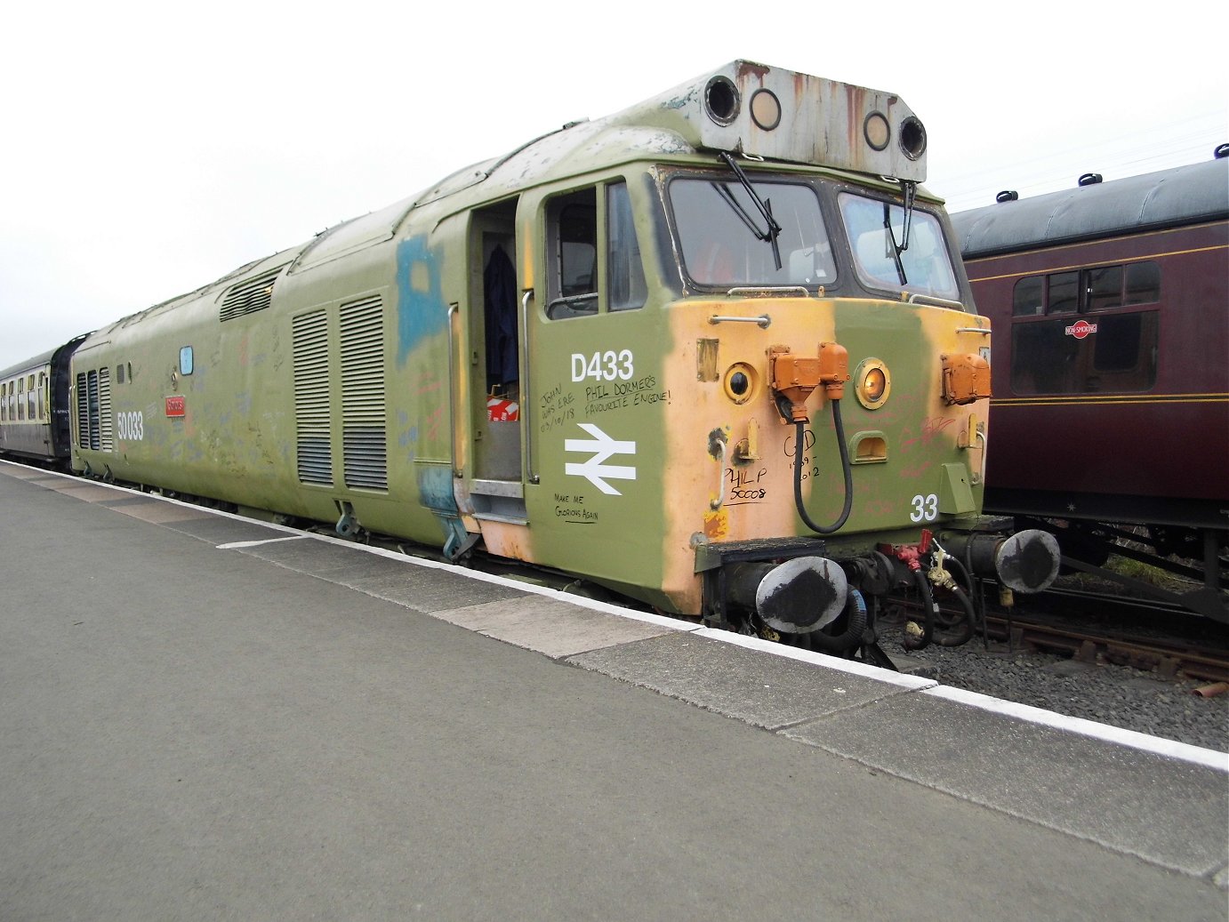 Smokebox number of 60008 Dwight D. Eisenhower, Sat 28/12/2013. 