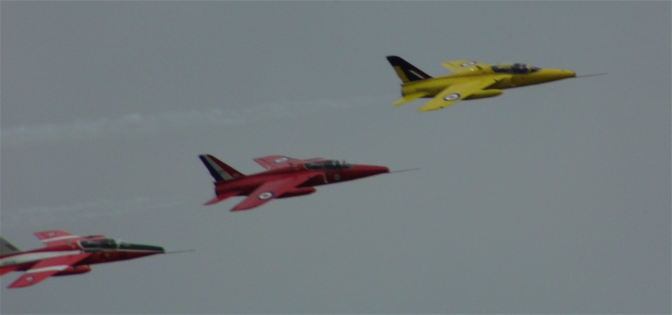 Folland Gnat display team, RAF Waddington 6th July 2014. Image dedicated to my Dad, who loved these aircraft.