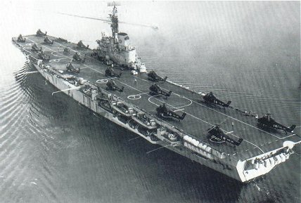 H.M.S. Albion with the Wessex V helicopters of 848 Squadron ranged on deck. Image © copyright FAAM