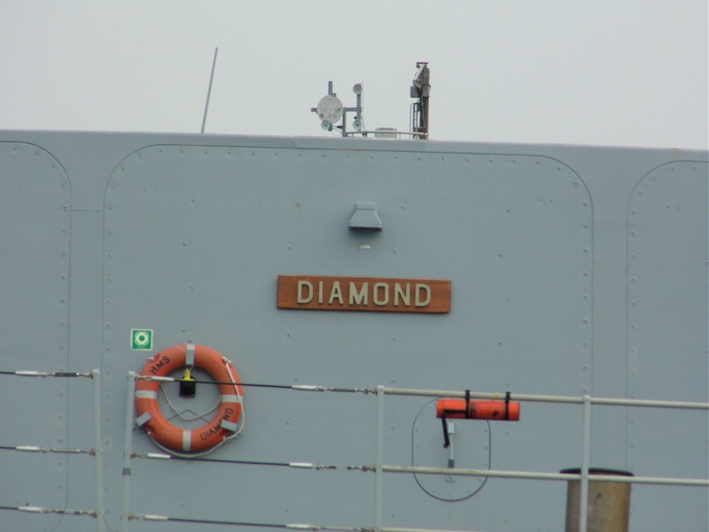 Type 45 destroyer H.M.S. Diamond D34 at Portsmouth Naval Base 23 April 2019
