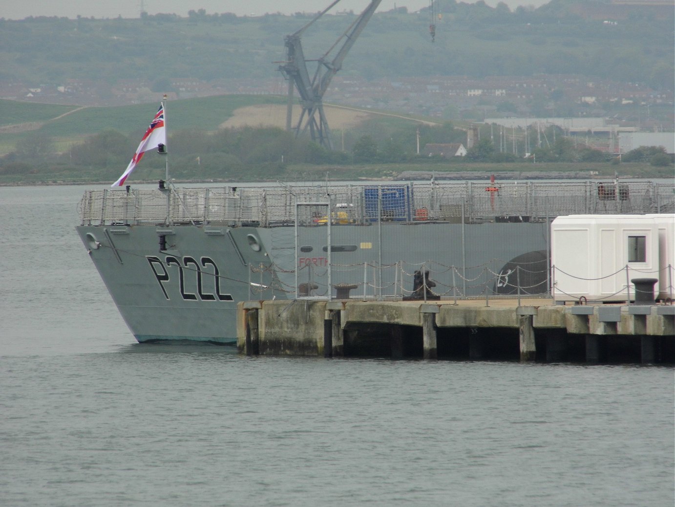 River class offshore patrol vessel H.M.S. Forth at Portsmouth Naval Base 23 April 2019