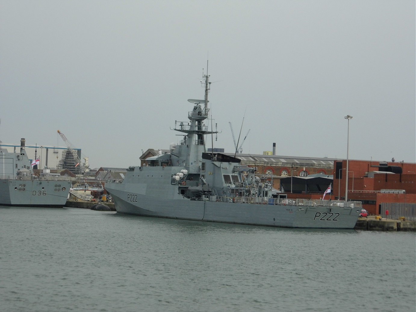 River class offshore patrol vessel H.M.S. Forth at Portsmouth Naval Base 23 April 2019