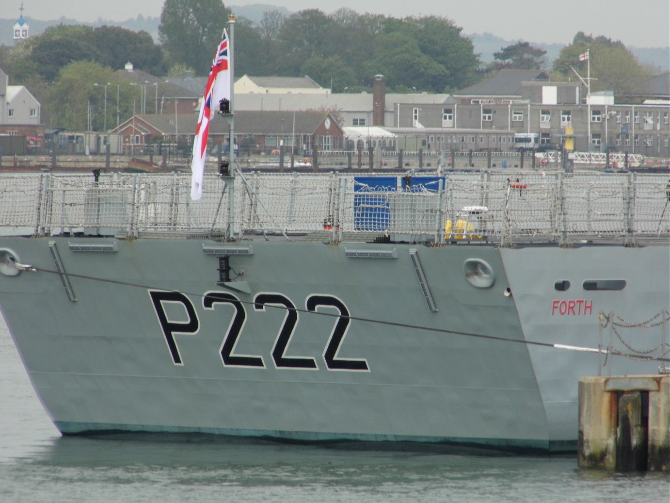 River class offshore patrol vessel H.M.S. Forth at Portsmouth Naval Base 23 April 2019