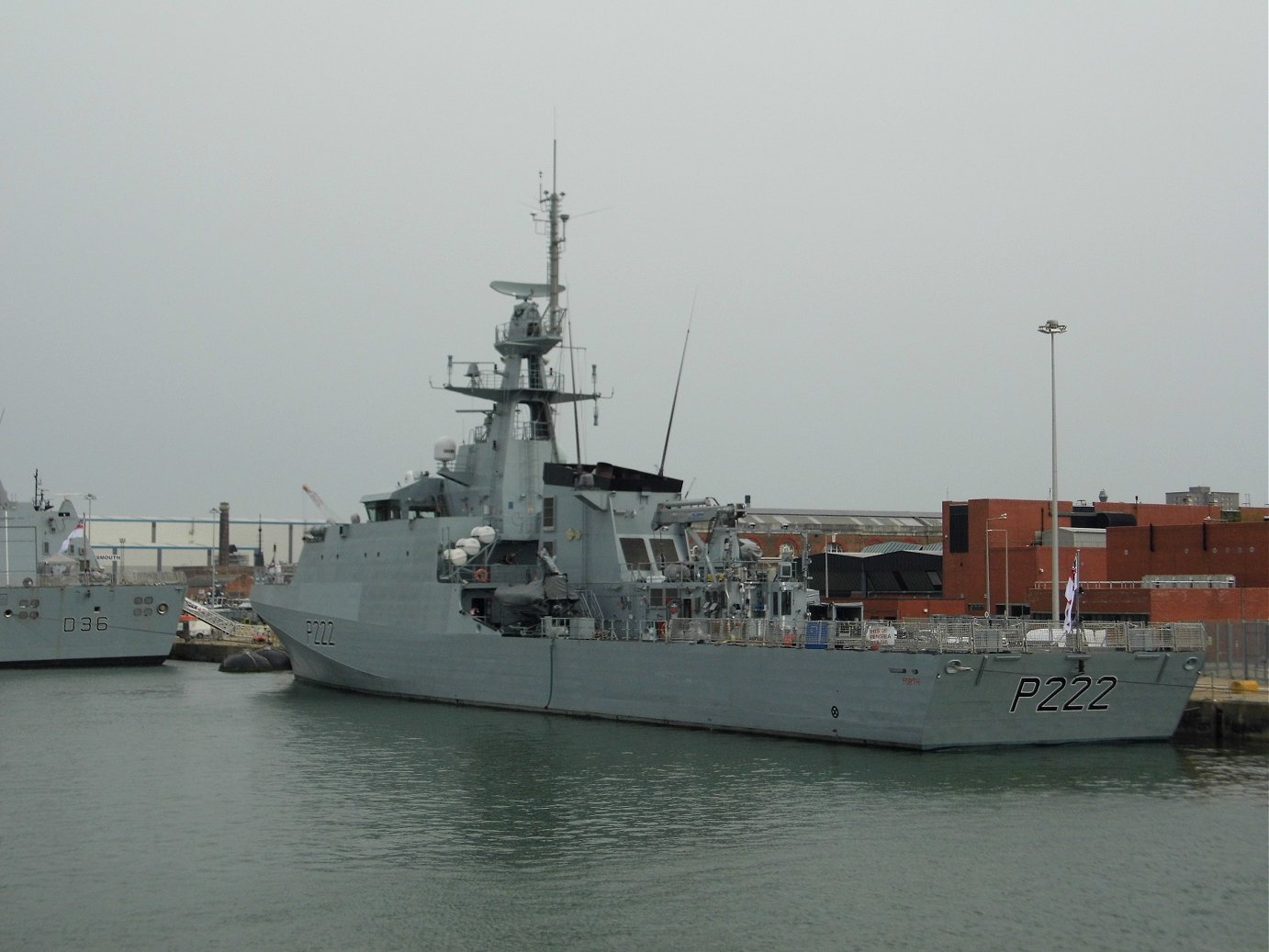 River class offshore patrol vessel H.M.S. Forth at Portsmouth Naval Base 23 April 2019