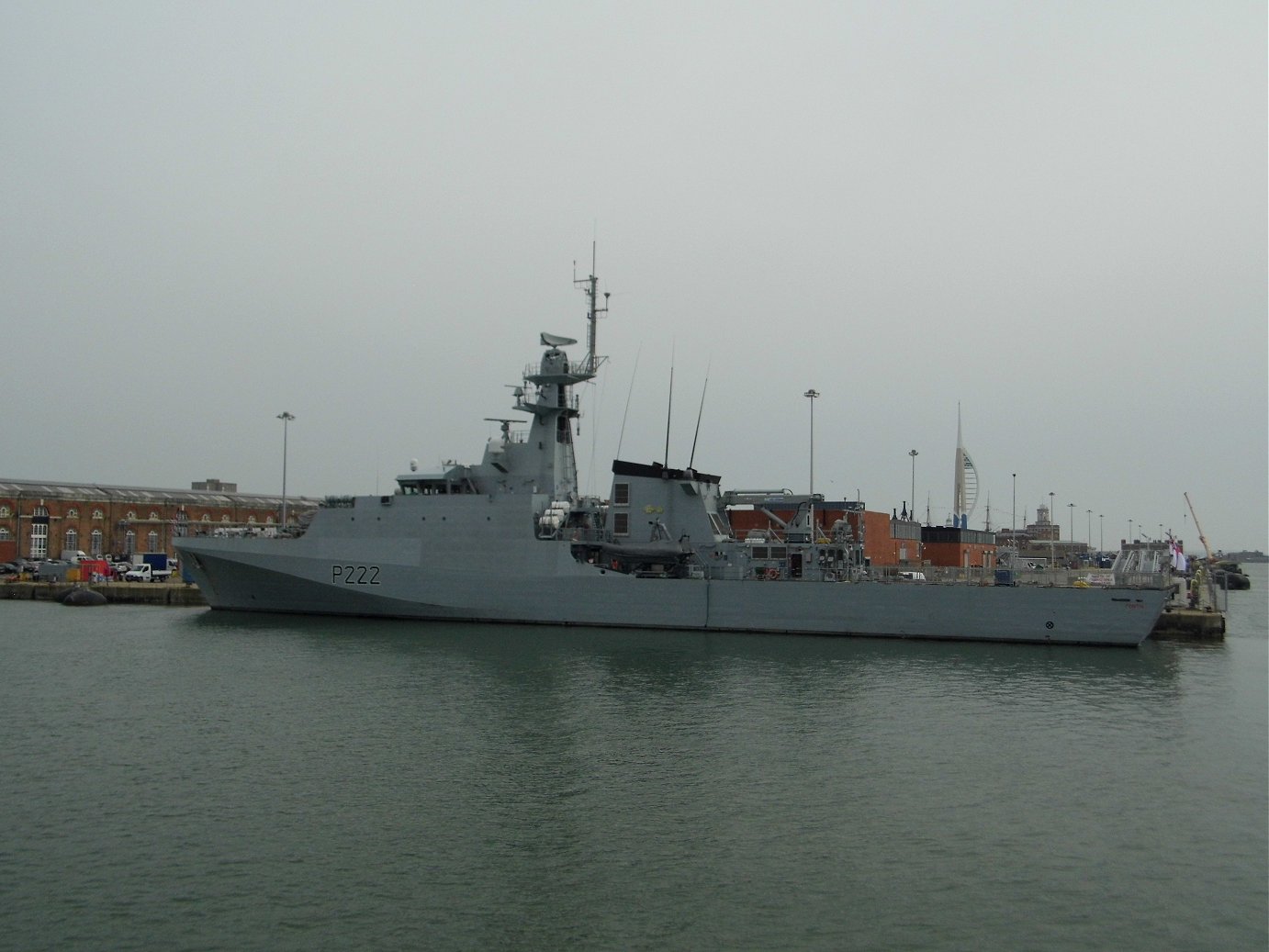 River class offshore patrol vessel H.M.S. Forth at Portsmouth Naval Base 23 April 2019