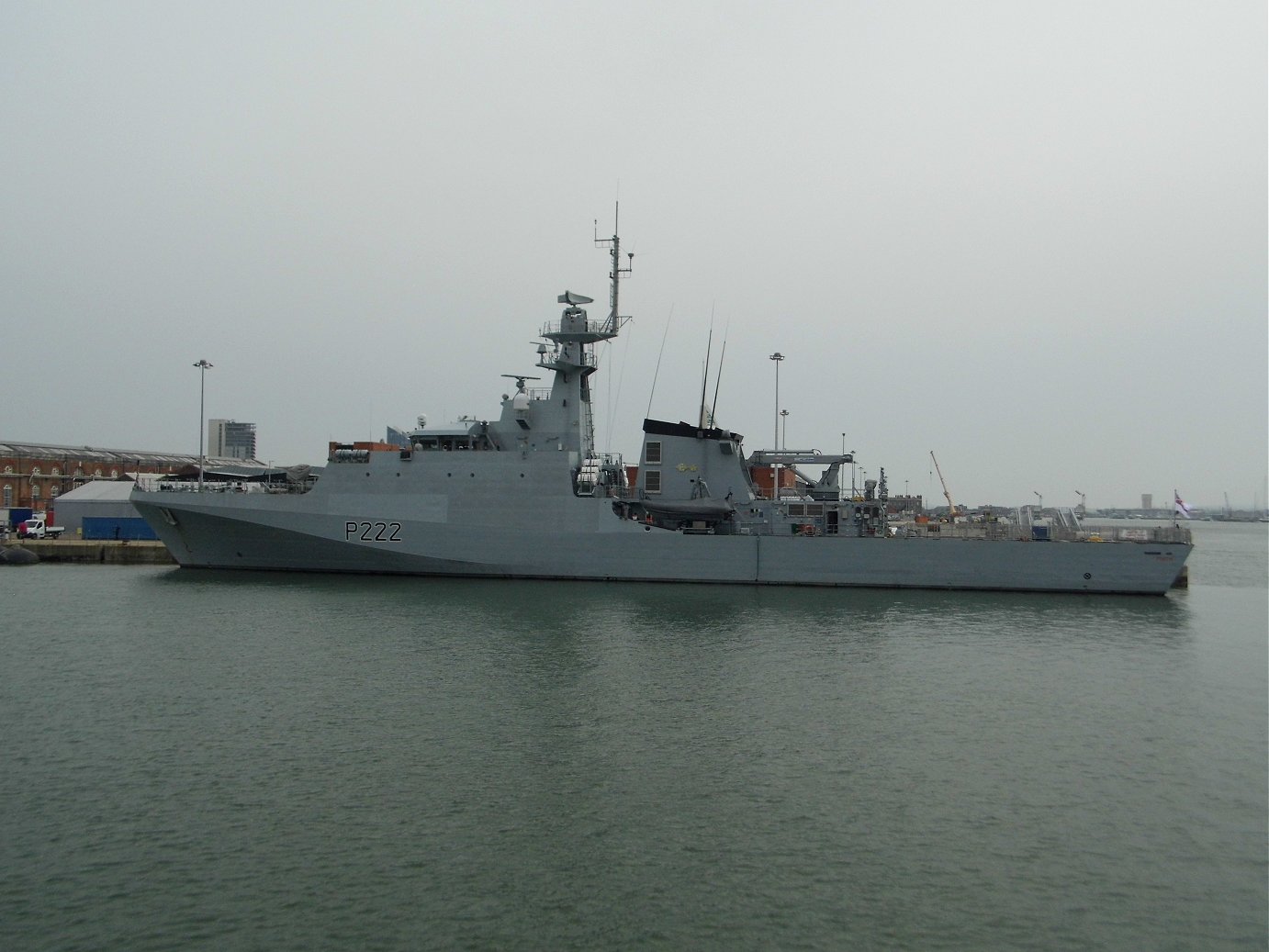 River class offshore patrol vessel H.M.S. Forth at Portsmouth Naval Base 23 April 2019