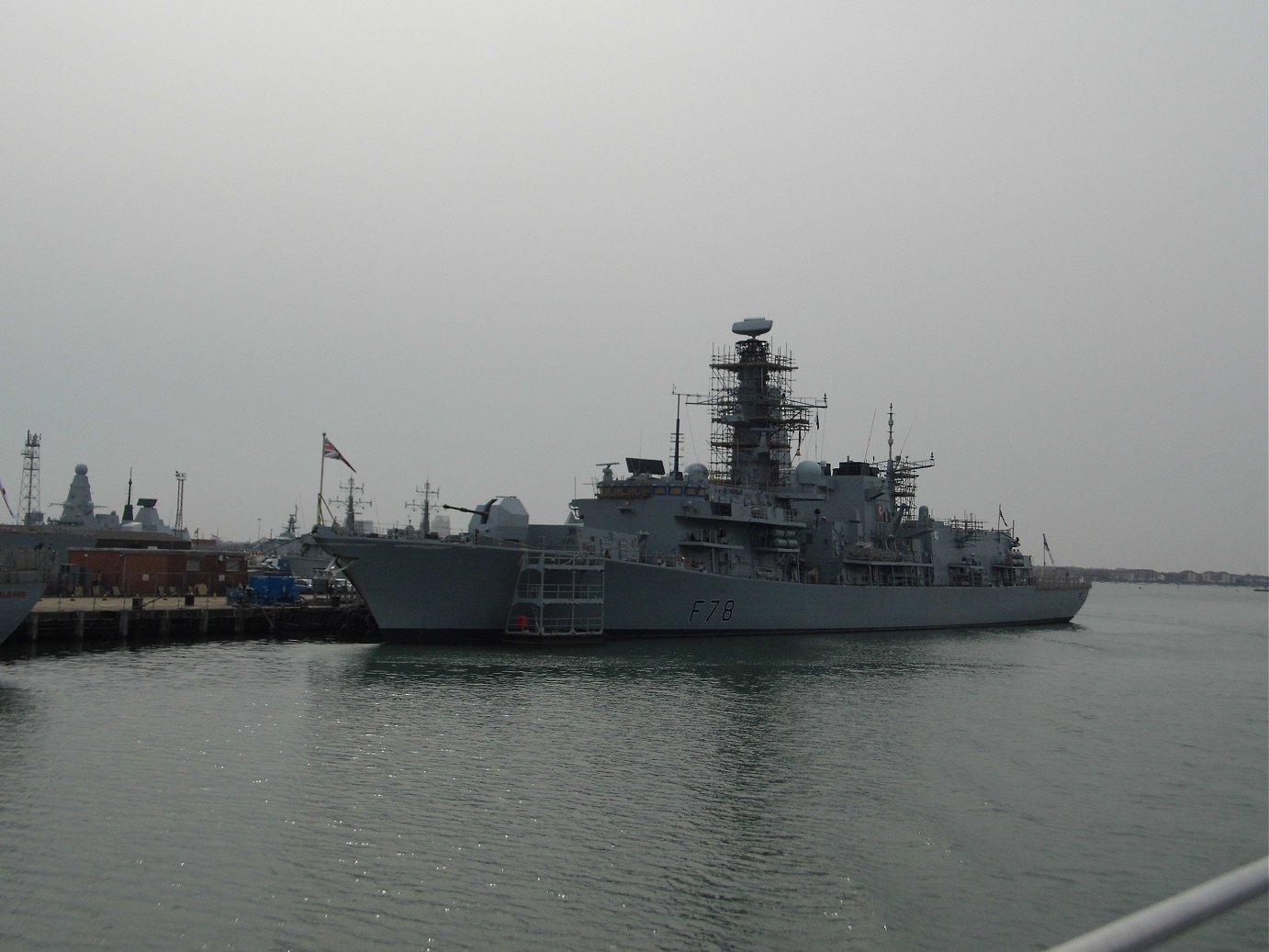 Type 23 frigate H.M.S. Kent F78 at Portsmouth Naval Base 23 April 2019