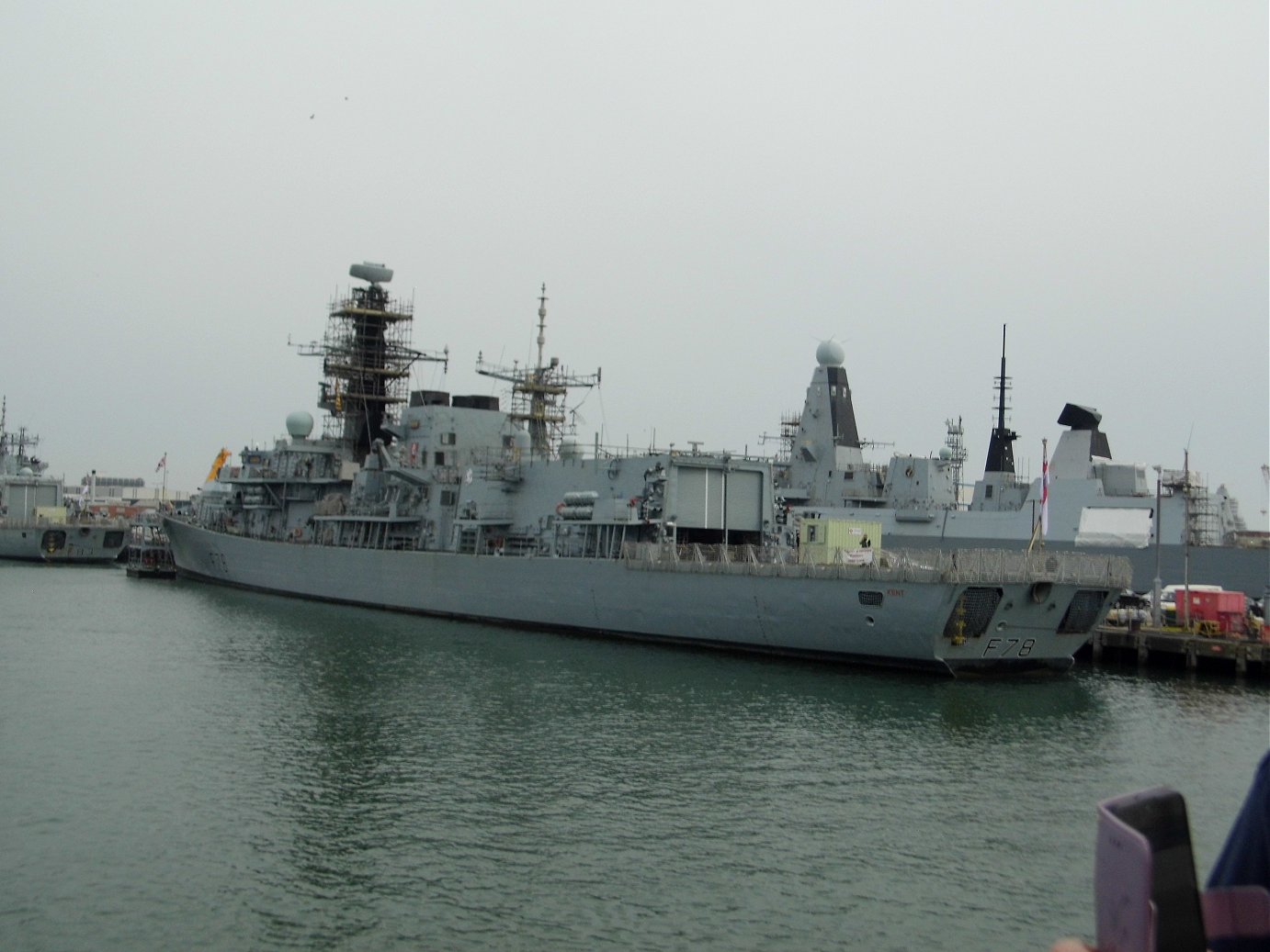 Type 23 frigate H.M.S. Kent F78 at Portsmouth Naval Base 23 April 2019