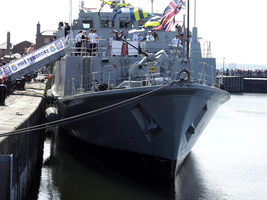 Sandown class Batch II Mine Hunter HMS Pembroke M107, Cannock Dock, Liverpool. May 26th 2013.