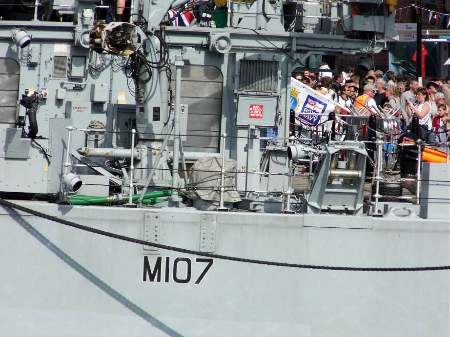 Sandown class Batch II Mine Hunter HMS Pembroke M107, Cannock Dock, Liverpool. May 26th 2013.