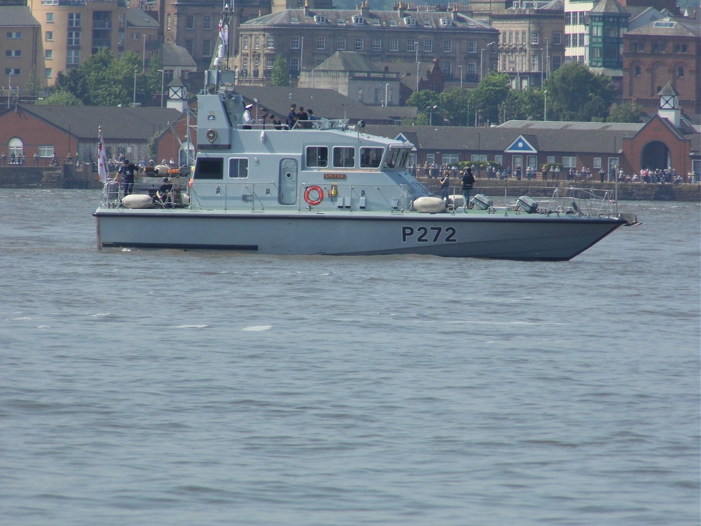 Explorer class coastal training patrol craft H.M.S. Smiter at Liverpool, May 28th 2018