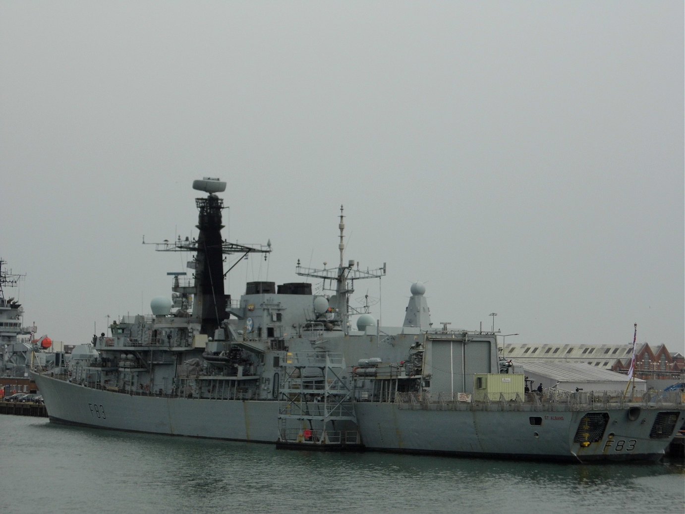 Type 23 frigate H.M.S. St Albans F83 at Portsmouth Naval Base 23 April 2019