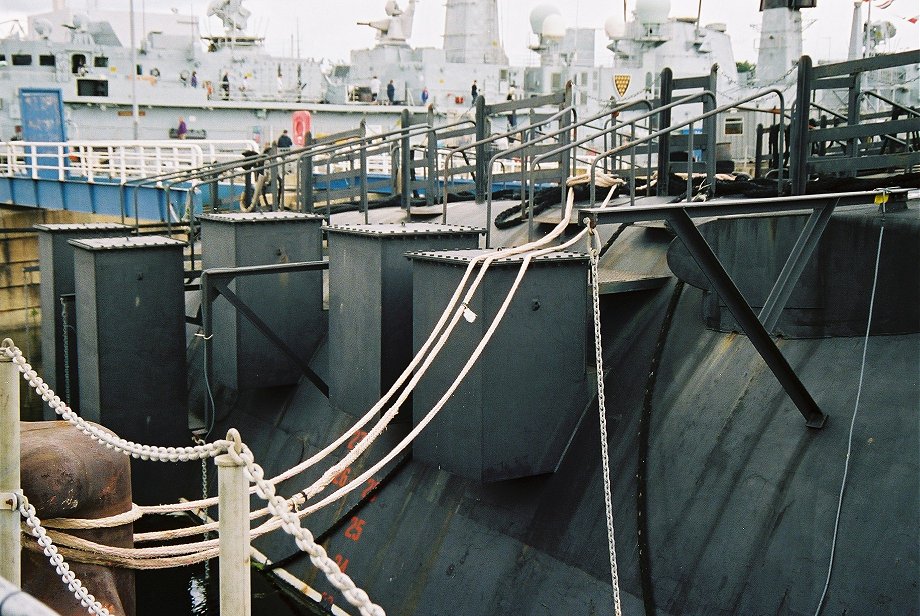 Cold War warrior: H.M.S. Valiant, with Type 22 H.M.S. Cornwall in the background, at Plymouth Navy Days 2006