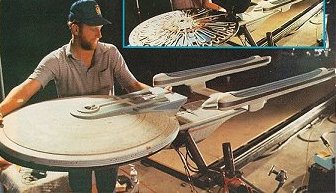 U.S.S. Hood model being prepared for 'Encounter at Farpoint'. Her registry number is now known to have been NCC 2541.