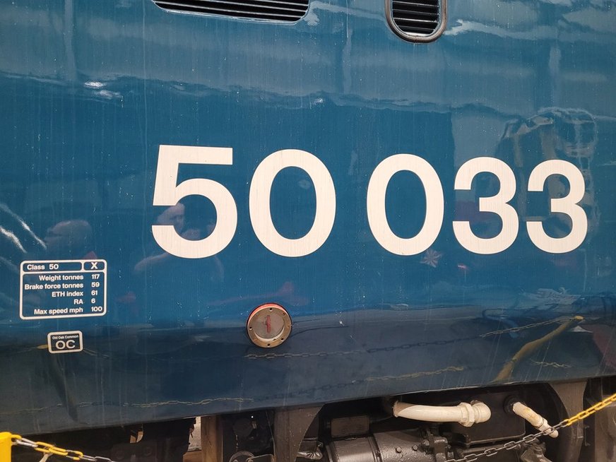 Nameplate of SR Battle of Britain 34109, Sat 28/12/2013. 