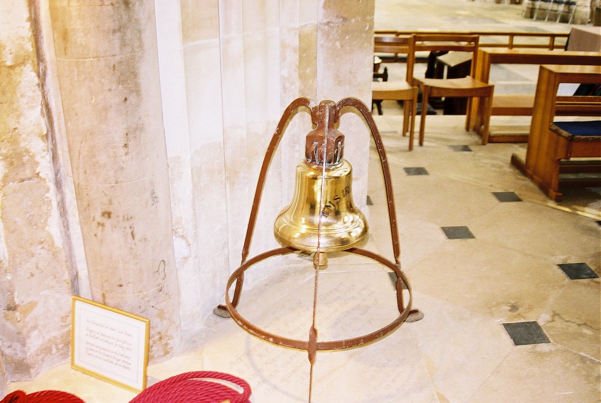 HMS Iron Duke battleship bell. Winchester Cathedral 2006. 