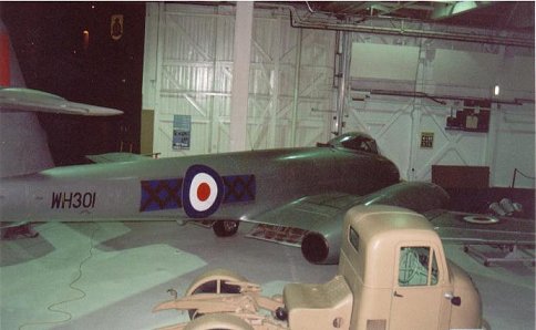 Gloster Meteor WH301 at Hendon Air Museum, March 2001.