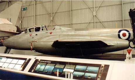 Ejection system testing Gloster Meteor WA634. RAF Cosford, March 2001.