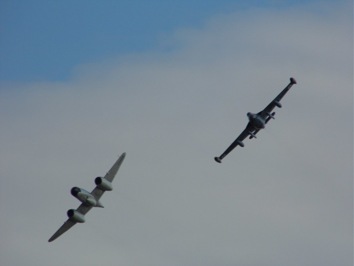 Gloster Meteor and DeHavilland Venom RAF Church Fenton 26th September 2015.