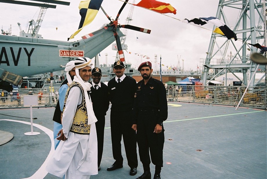 INS Mumbai (D62), third of the Delhi-class guided-missile destroyers, Trafalgar 200, Portsmouth 2005. 