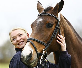 Judith Peers with her polo pony Hercules.
