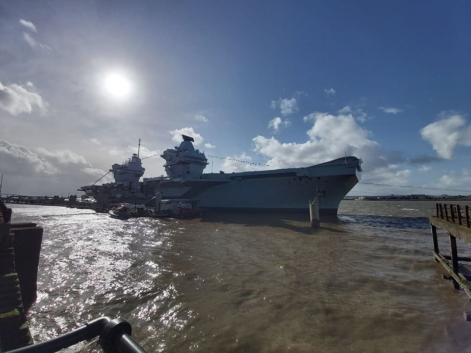 Britain's newest warship: HMS Prince of Wales, Liverpool Saturday 29th February 2020.