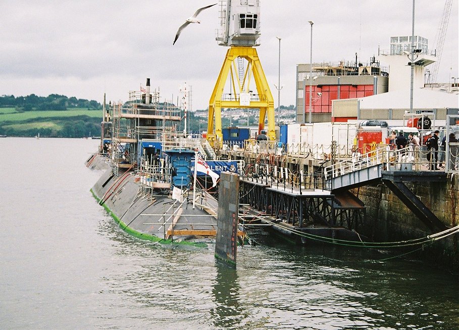 Trafalgar class submarine HMS Talent undergoing refit at Plymouth Navy Days, Saturday September 5th 2009